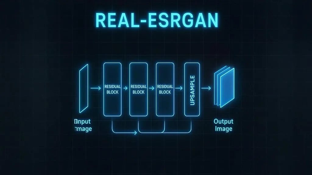 Simplified diagram of Real-ESRGAN neural network architecture